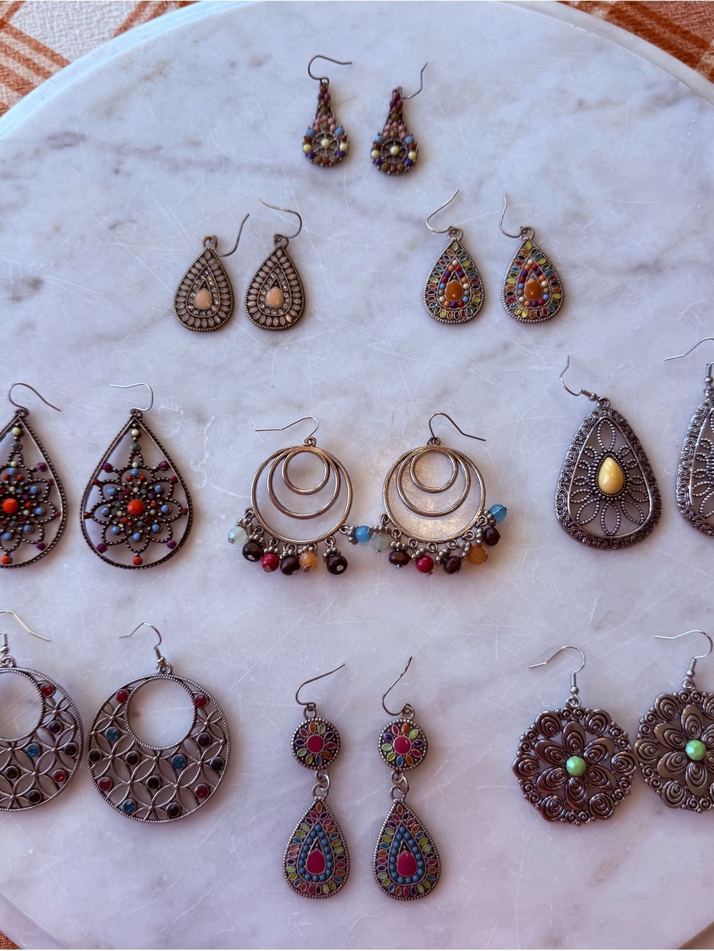Boho Multicolor Teardrop & Hoop Earrings Mega Bundle - Women Jewelry
